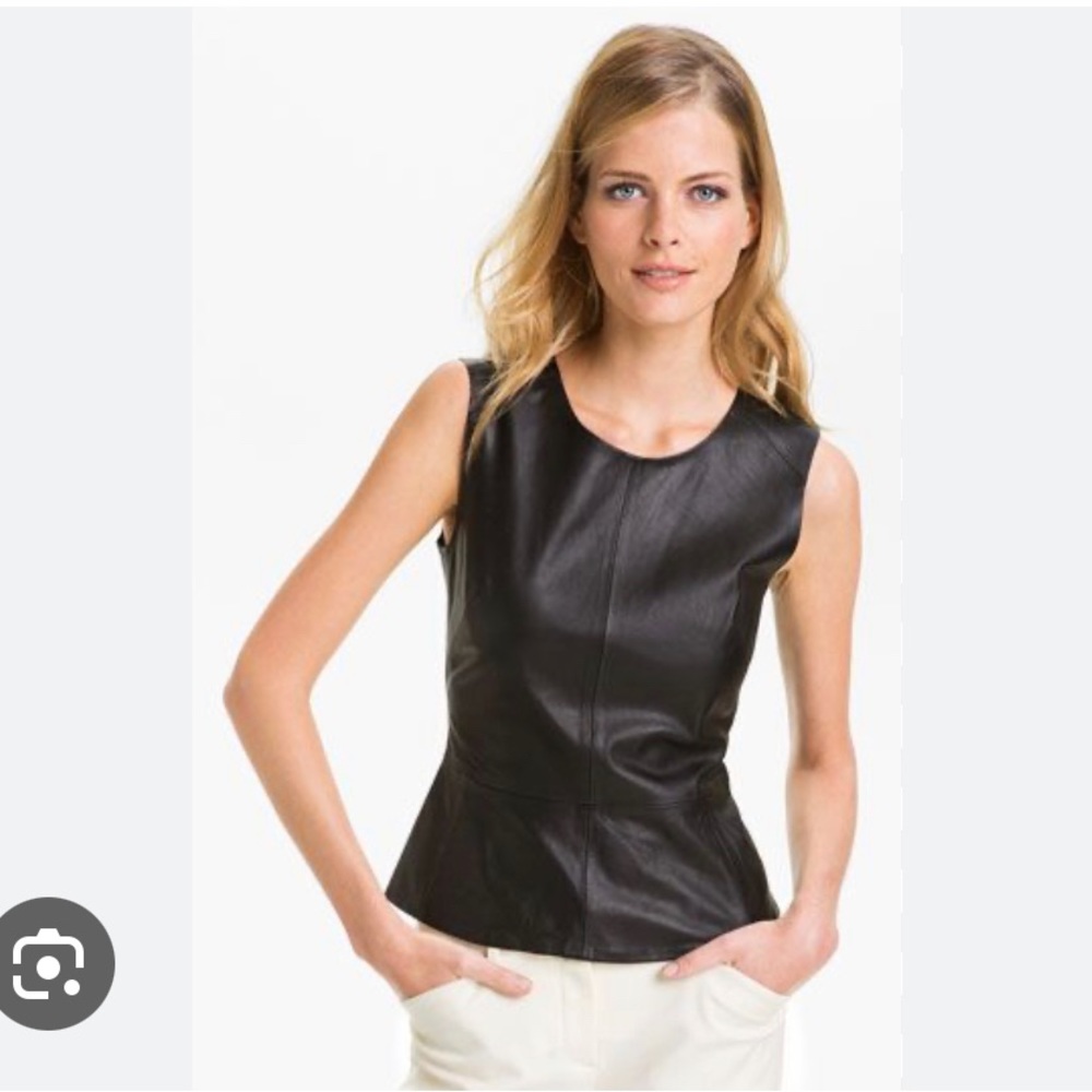 Trina Turk peplum leather top